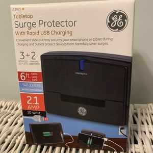 GE 3 outlet 2 USB table top surge protector